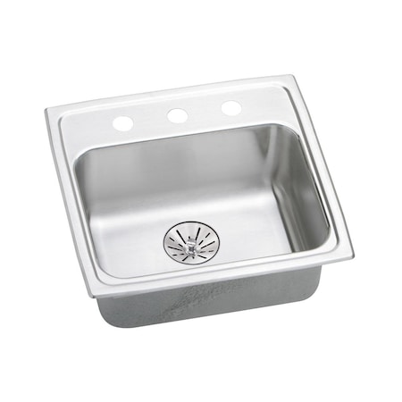 Elkay Lustertone Stainless Steel 19 X 18 X 6-1/2 Single Bowl Top Mount Ada Sink With Perfect Drain LRADQ191865PD3